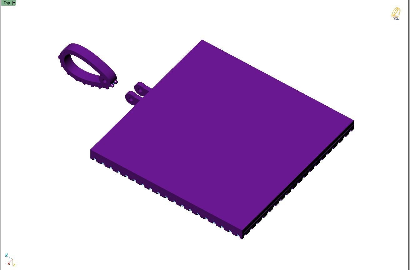 Custom Picture Pendant with Diamond - Square Memory Pendant  3D print model_14