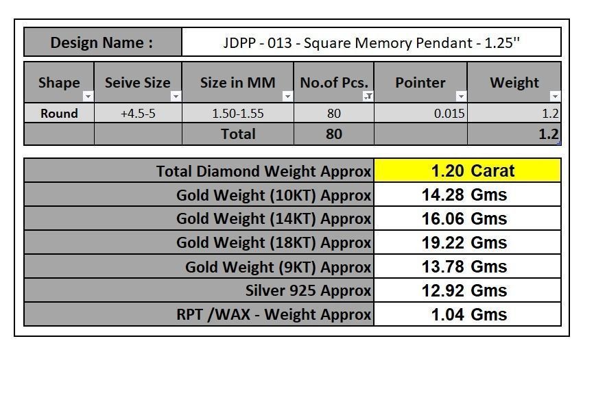 Custom Picture Pendant with Diamond - Square Memory Pendant  3D print model_20