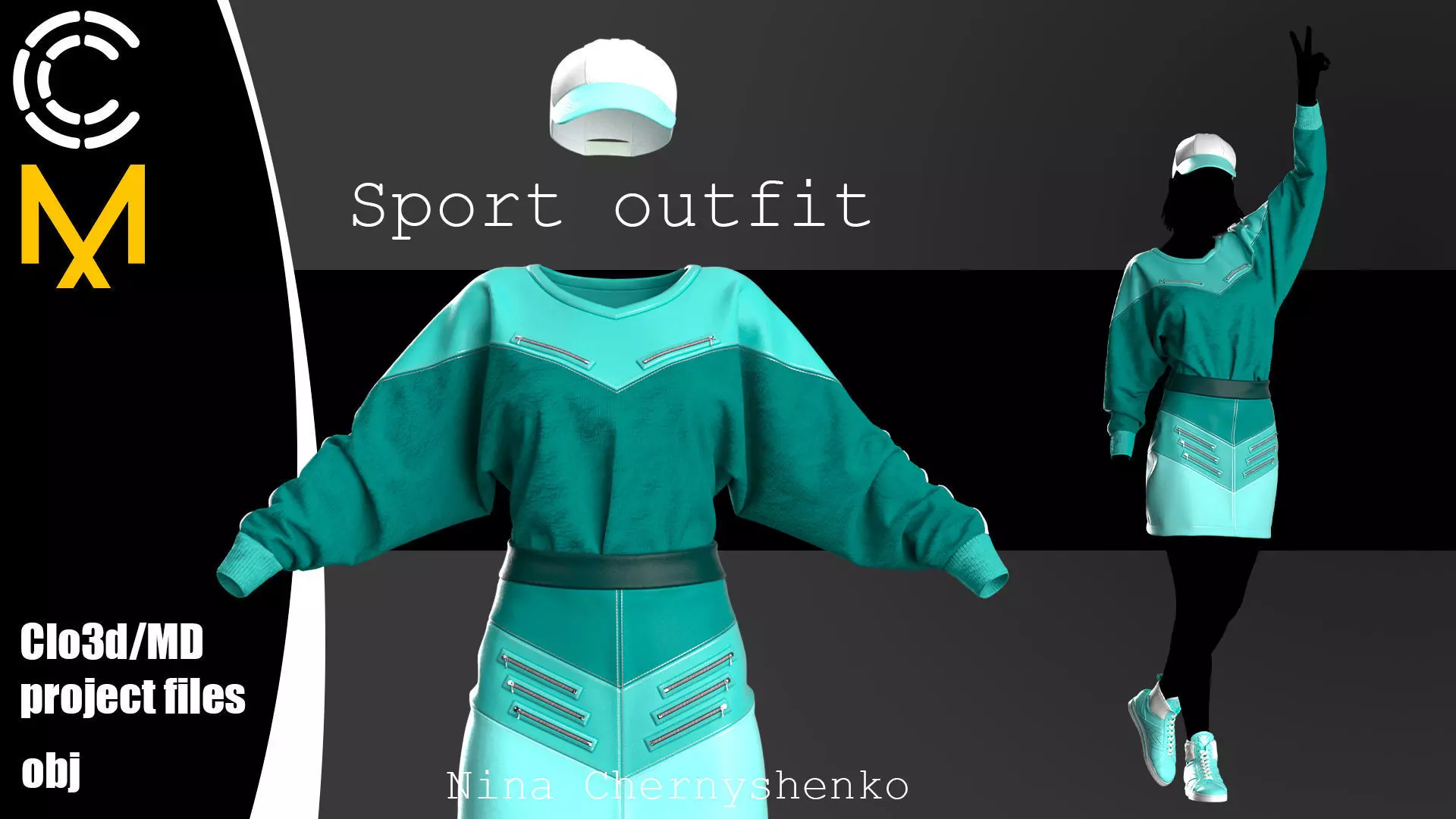 Sport outfit - Marvelous Designer project and OBJ 3D model