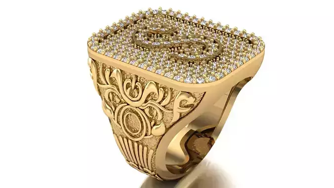 Hip Hop Men Ring Jewelry 3D Print Model STL