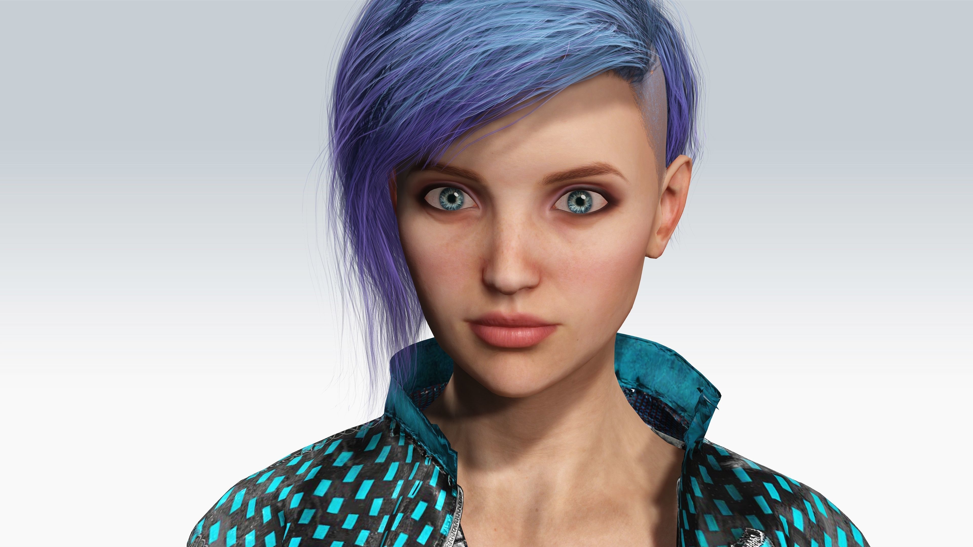 Scifi cyberpunk Girl - Fully Rigged Low-poly 3D model_2