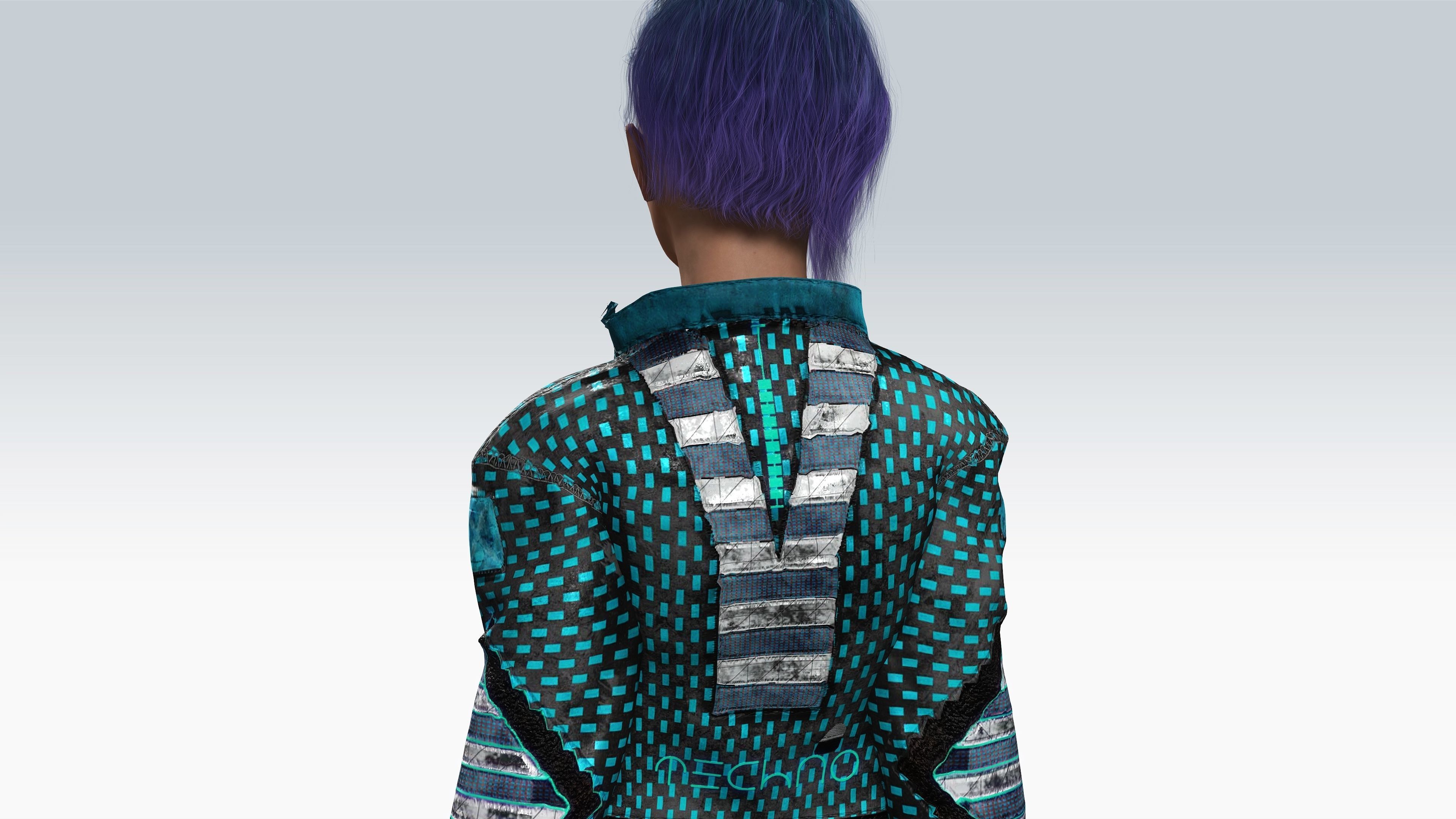 Scifi cyberpunk Girl - Fully Rigged Low-poly 3D model_5