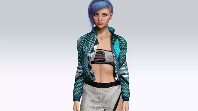 Scifi cyberpunk Girl - Fully Rigged