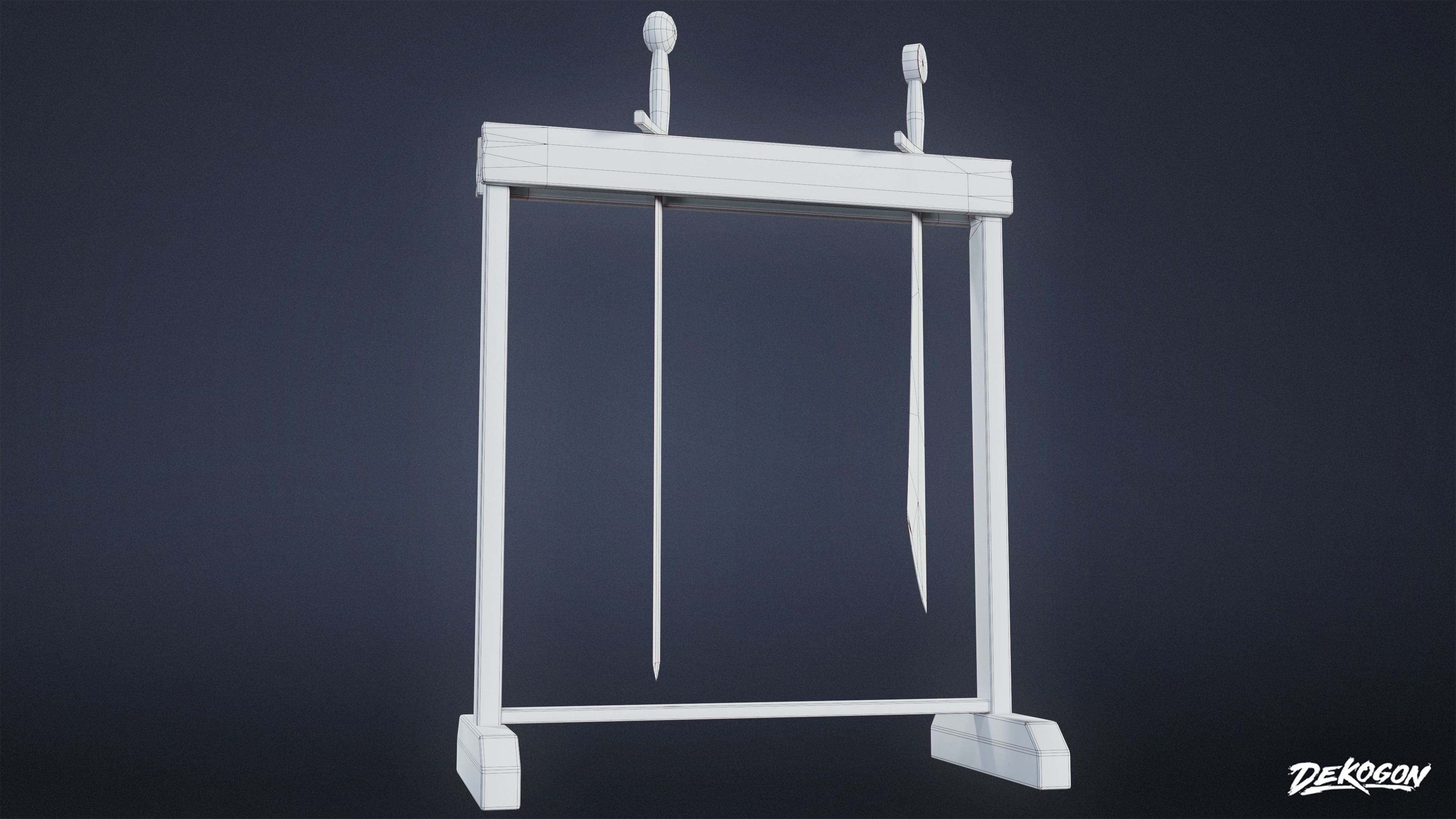 MEDIEVAL - Sword Rack 01 - LOW POLY Low-poly 3D model_9