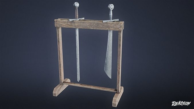 MEDIEVAL - Sword Rack 01 - LOW POLY Low-poly 3D model