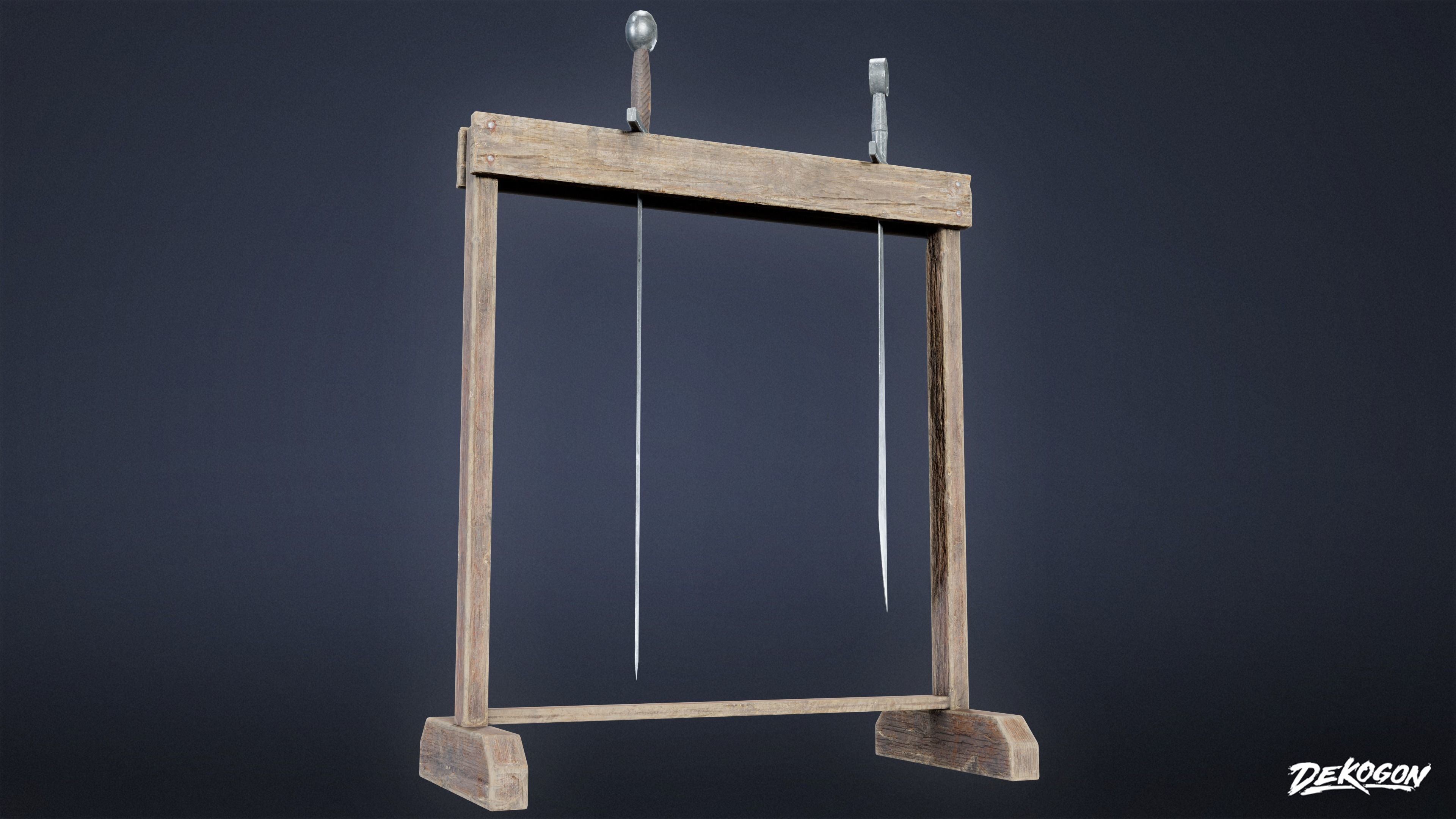 MEDIEVAL - Sword Rack 01 - LOW POLY Low-poly 3D model_5