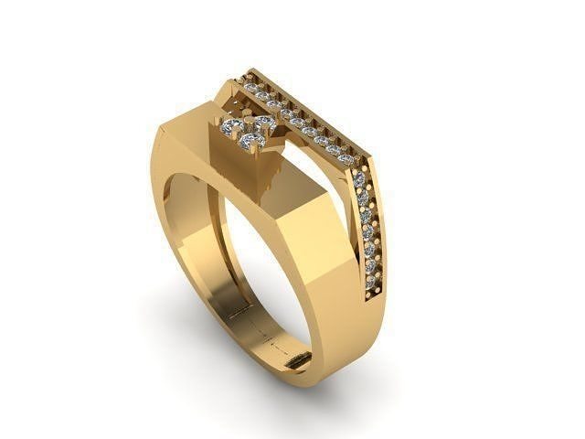men ring for daimonds 3D print model