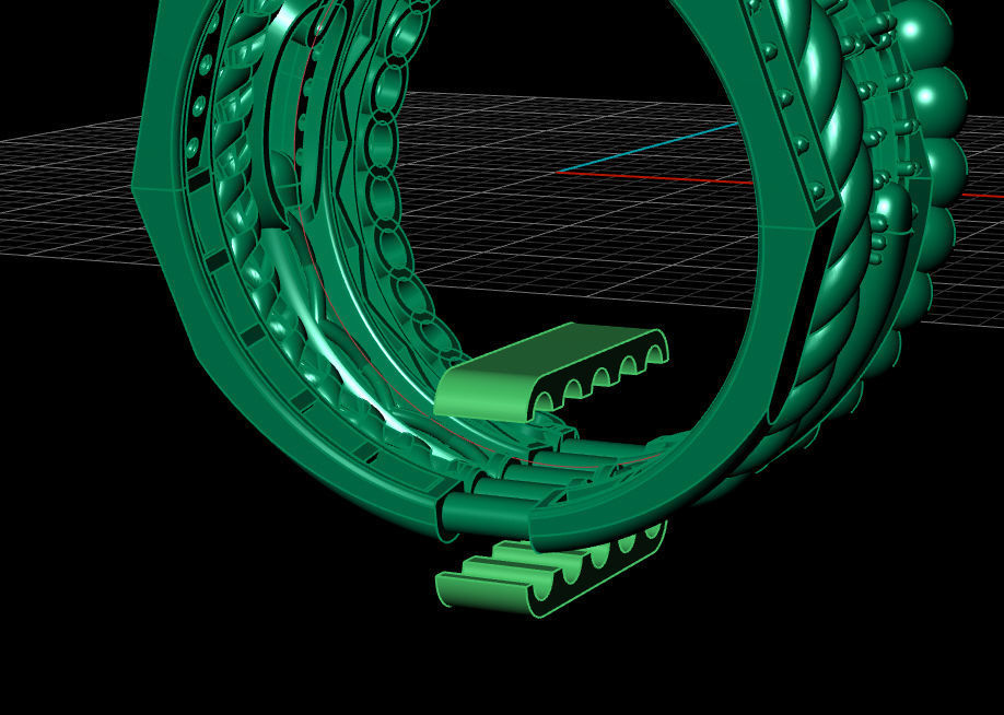 Multi-line-ring 3D print model_9