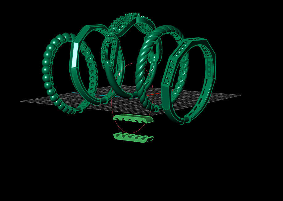 Multi-line-ring 3D print model_14