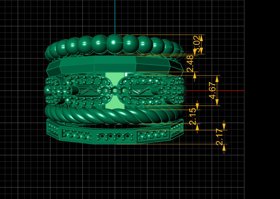 Multi-line-ring 3D print model_19