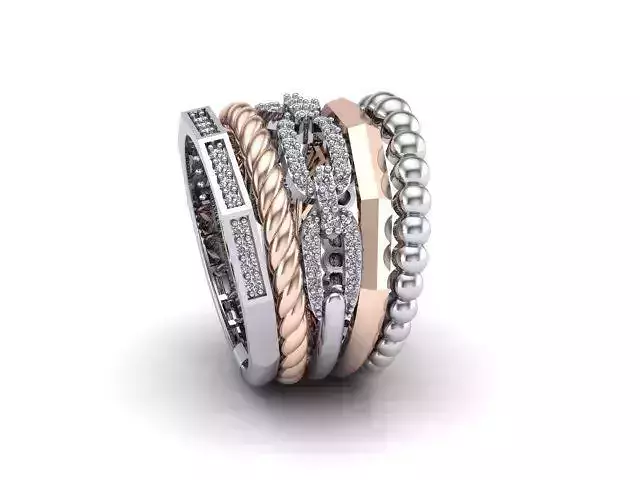 Multi-line-ring 3D print model