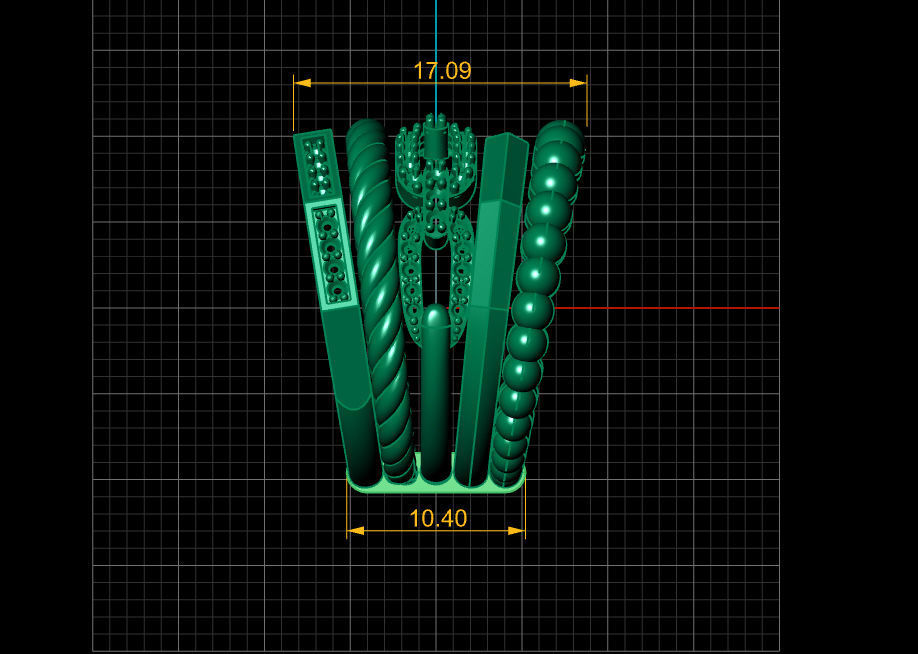 Multi-line-ring 3D print model_12