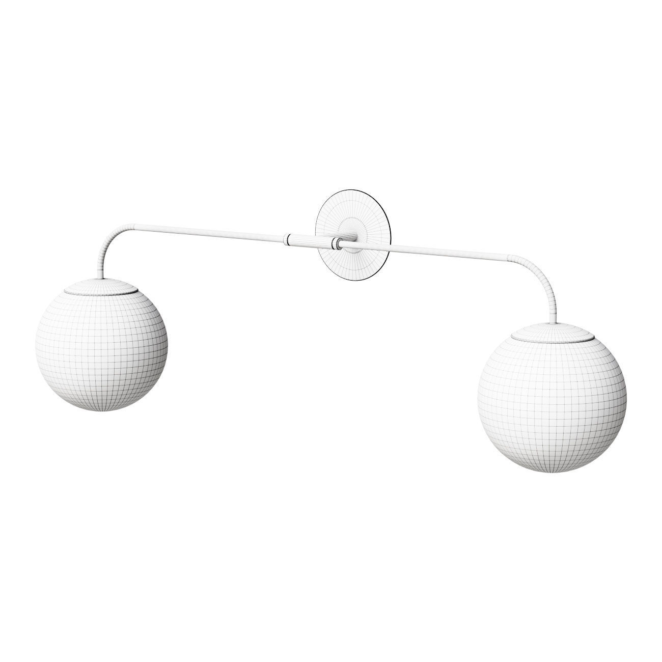 Lamp with two sconces made of brass and glass Moricio 3D model_1