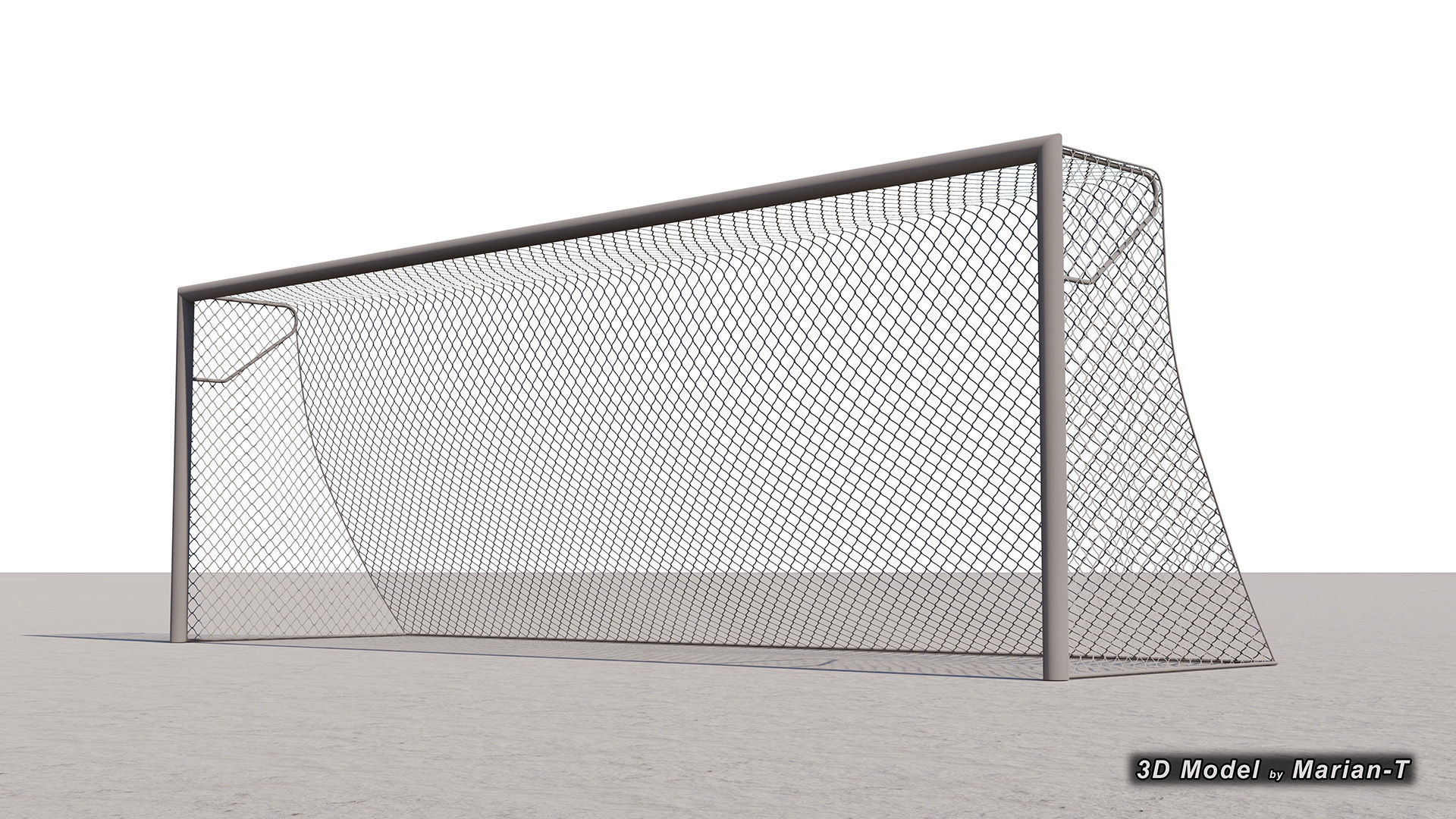 Football - Soccer Goal - No ropes support Low-poly 3D model_1