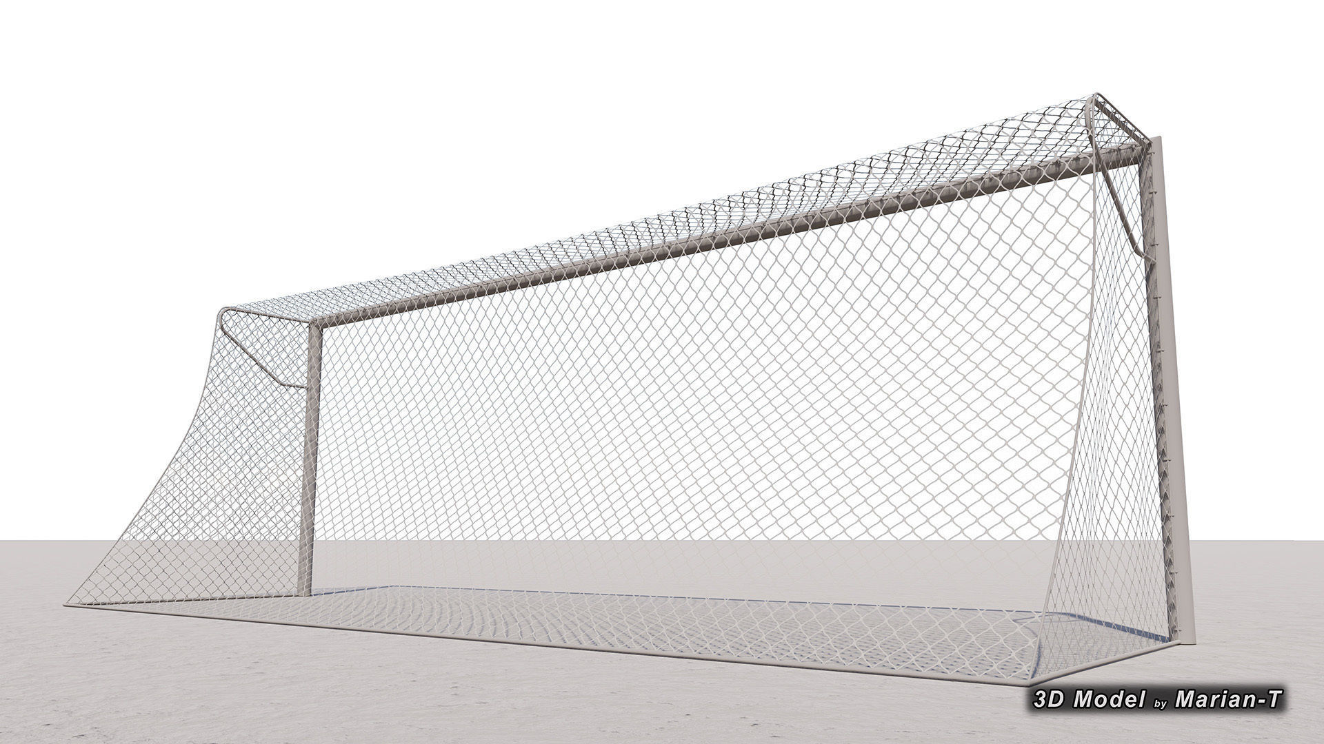 Football - Soccer Goal - No ropes support Low-poly 3D model_4