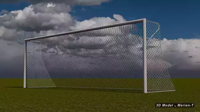 Football - Soccer Goal - No ropes support Low-poly 3D model
