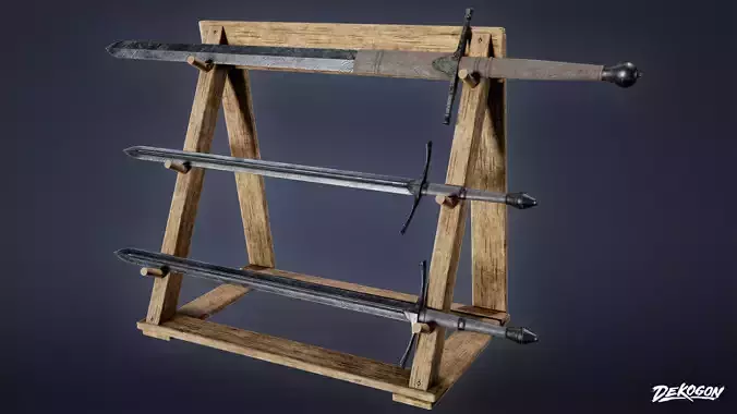MEDIEVAL - Sword Rack 02 - LOW POLY