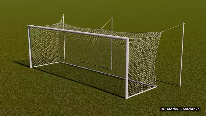Football - Soccer Goal - Ropes support Low-poly 3D model