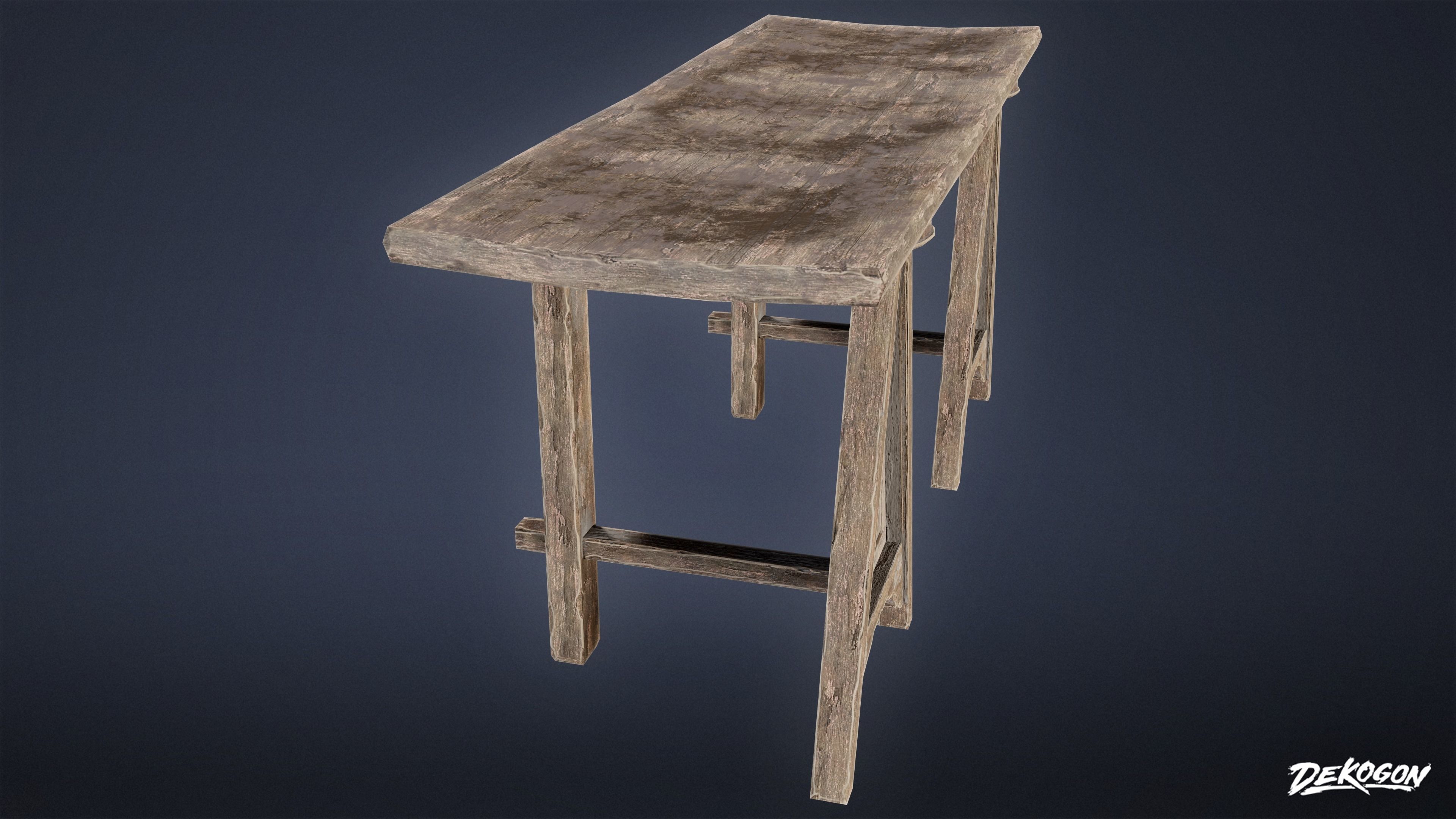 MEDIEVAL - Table 03 - LOW POLY Low-poly 3D model_2