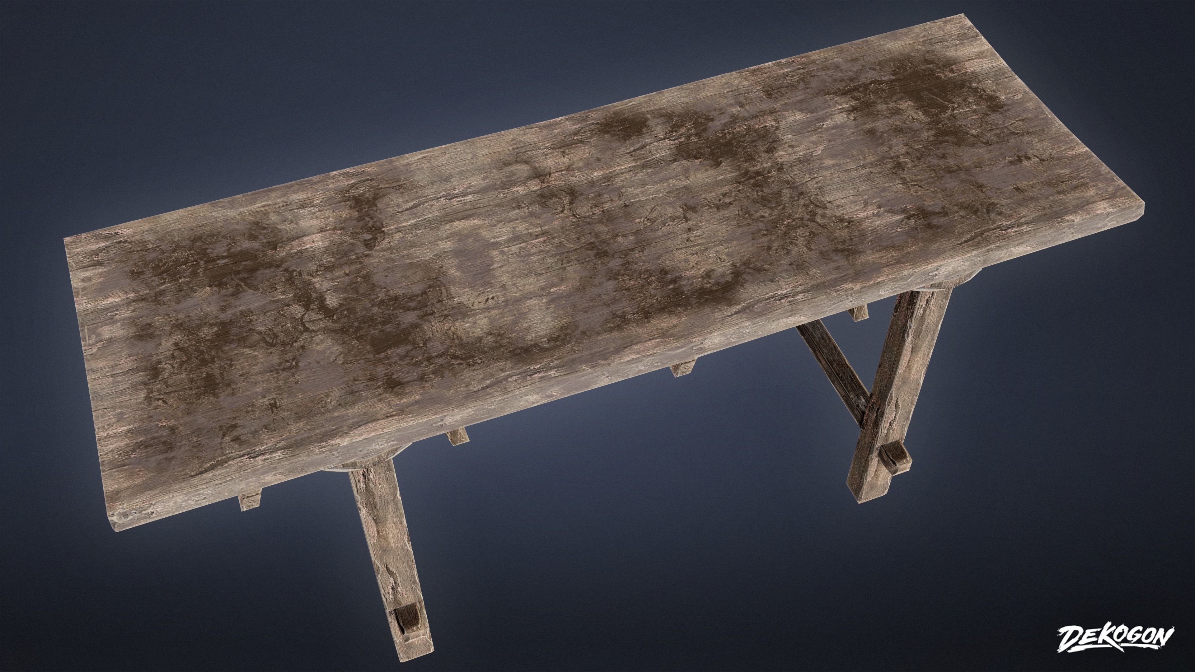 MEDIEVAL - Table 03 - LOW POLY Low-poly 3D model_6