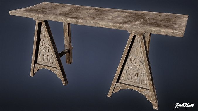 MEDIEVAL - Table 03 - LOW POLY Low-poly 3D model