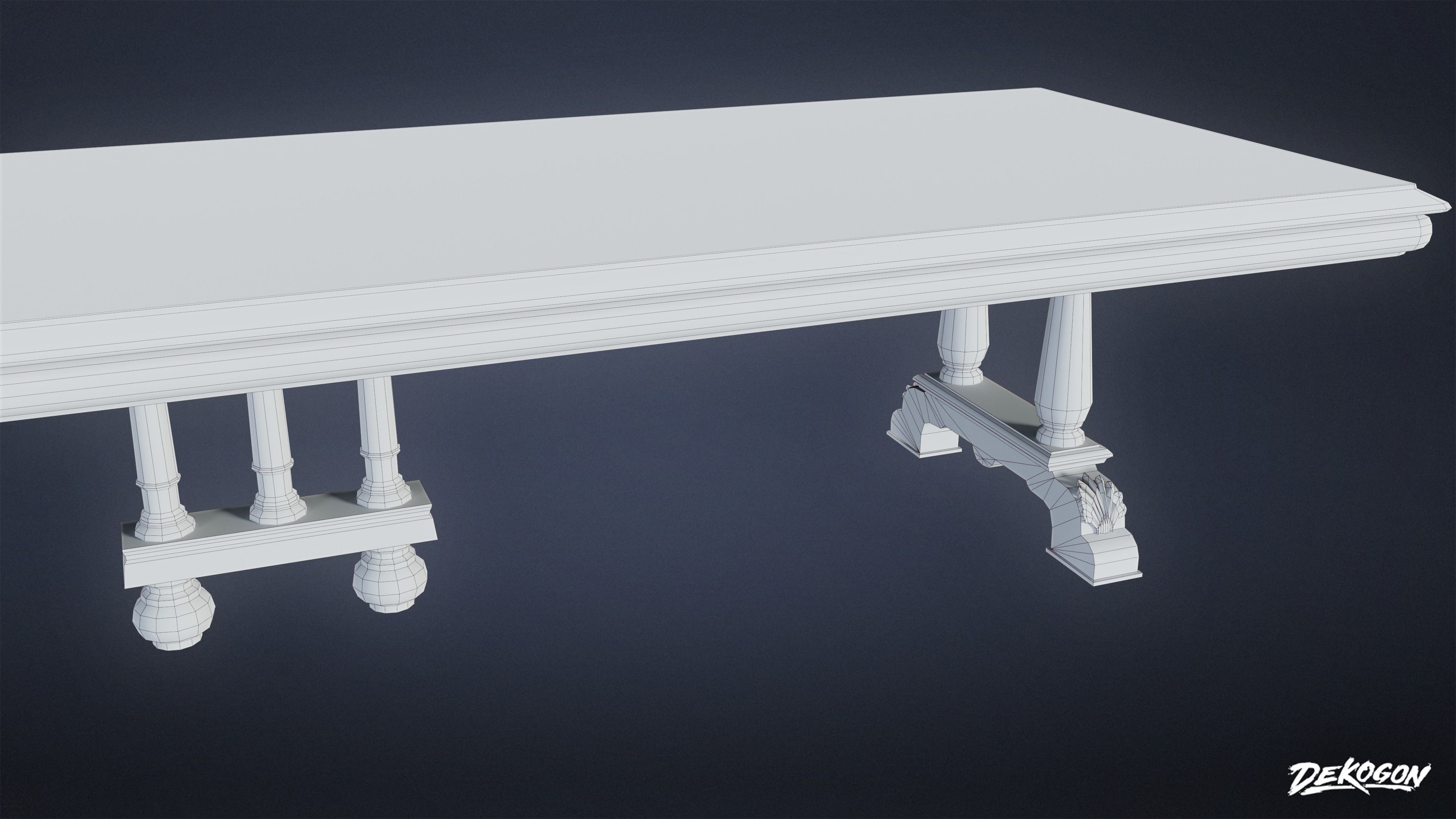 MEDIEVAL - Table 05 - LOW POLY Low-poly 3D model_9