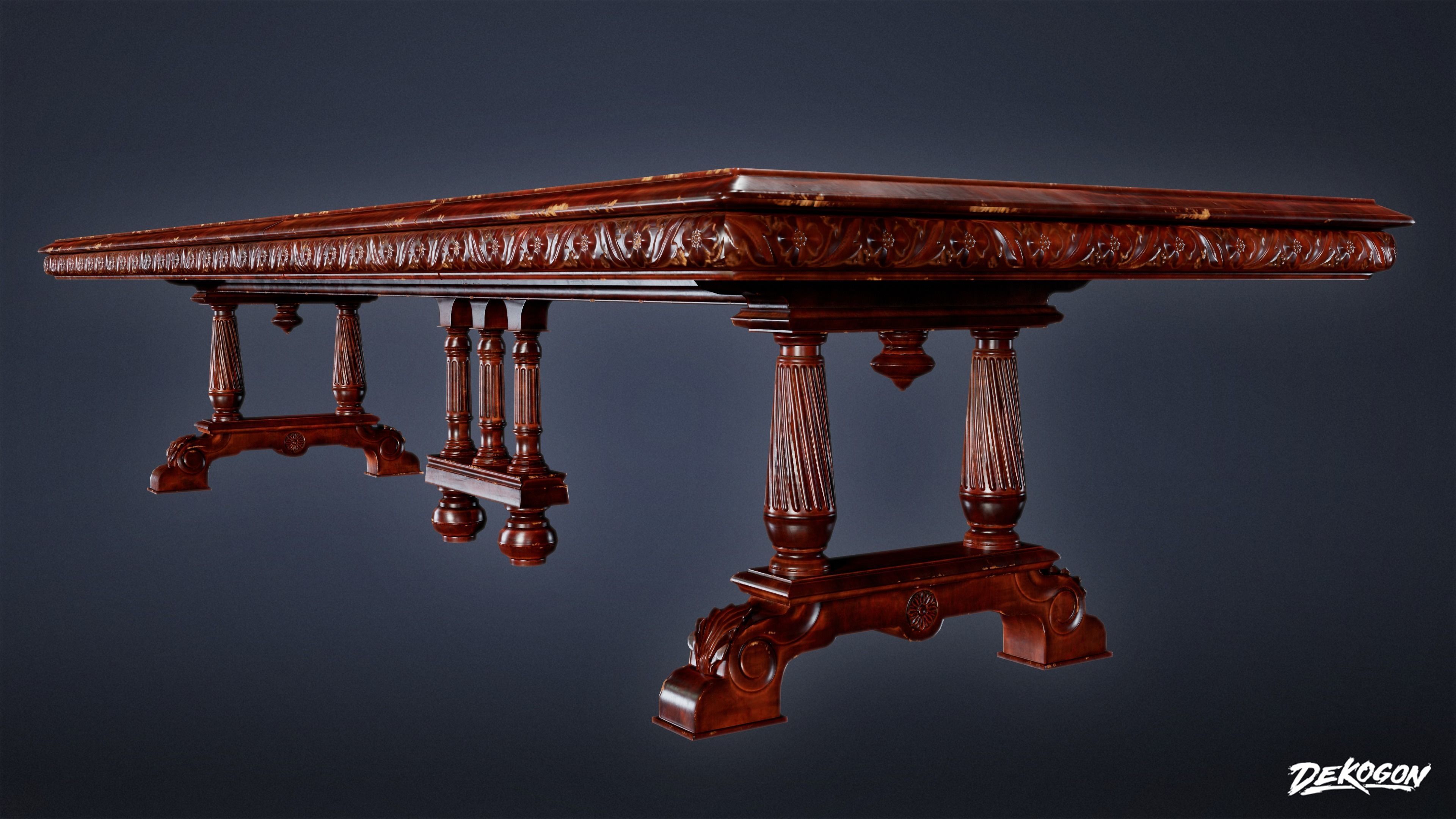 MEDIEVAL - Table 05 - LOW POLY Low-poly 3D model_1