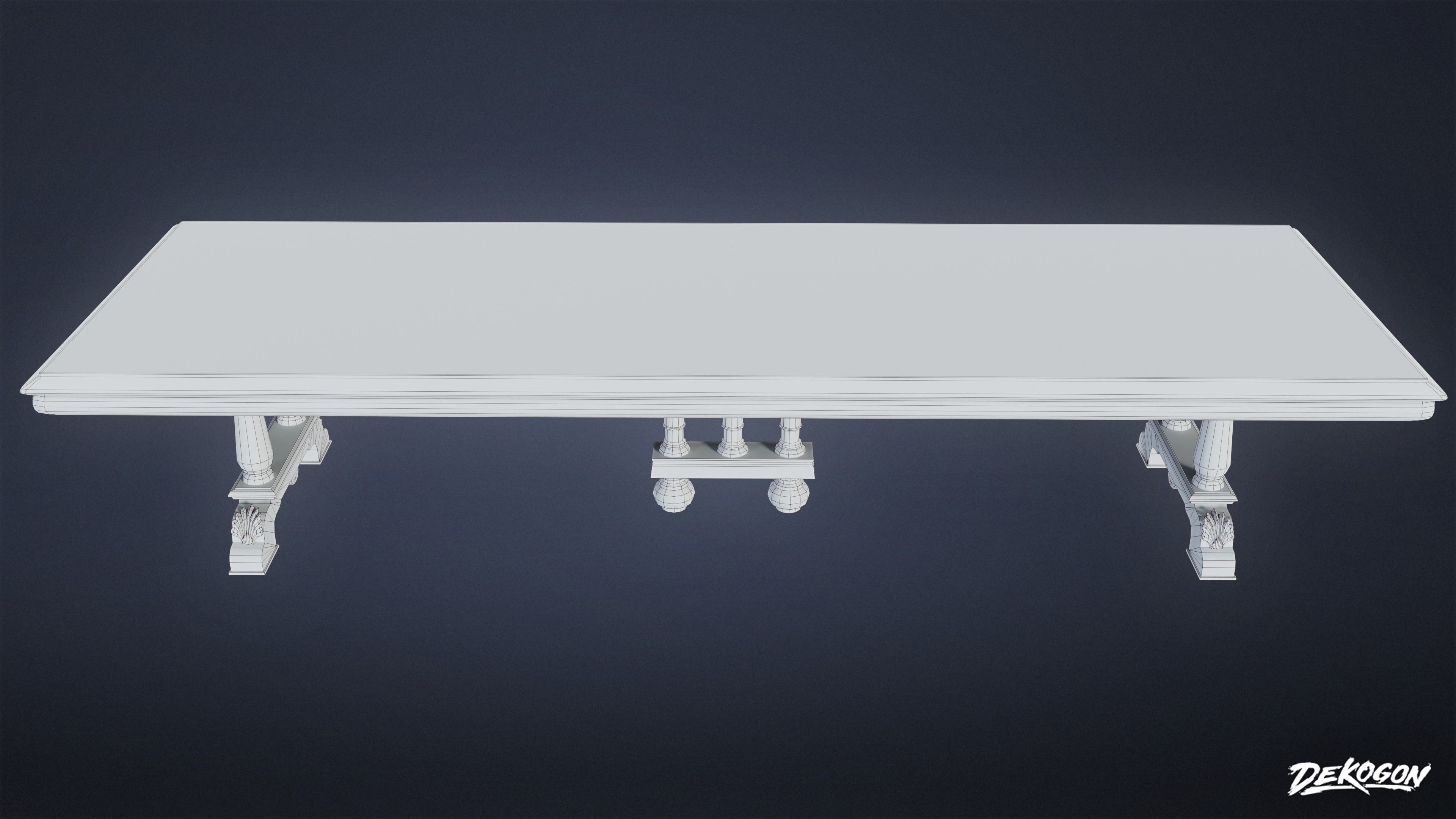 MEDIEVAL - Table 05 - LOW POLY Low-poly 3D model_8