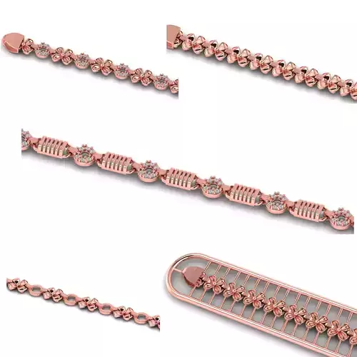5 set of ladies 3d chain or necklace or bracelet 3d model 3D Model Collection