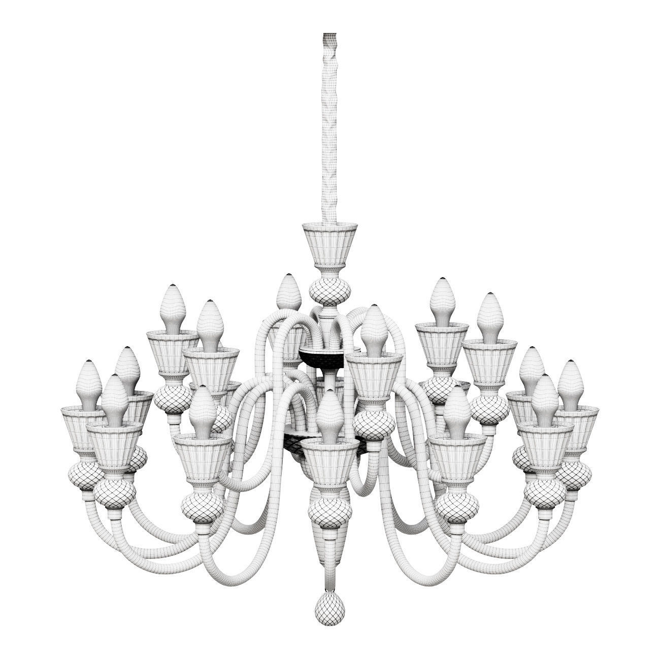 Ideal Lux STRAUSS 18Flg Kristallglas Kronleuchter  140629 3D model_1