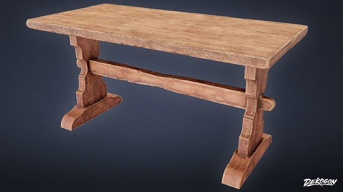 MEDIEVAL - Table 08 - LOW POLY Low-poly 3D model