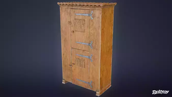 MEDIEVAL - Tall Dresser 01 - LOW POLY