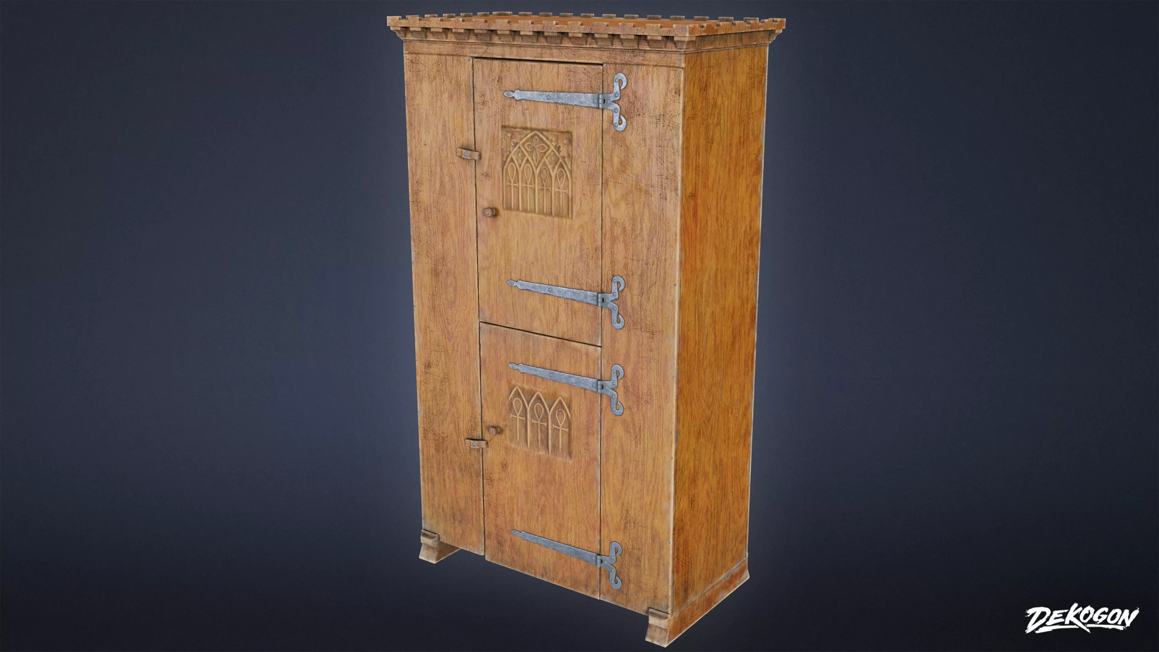MEDIEVAL - Tall Dresser 01 - LOW POLY Low-poly 3D model