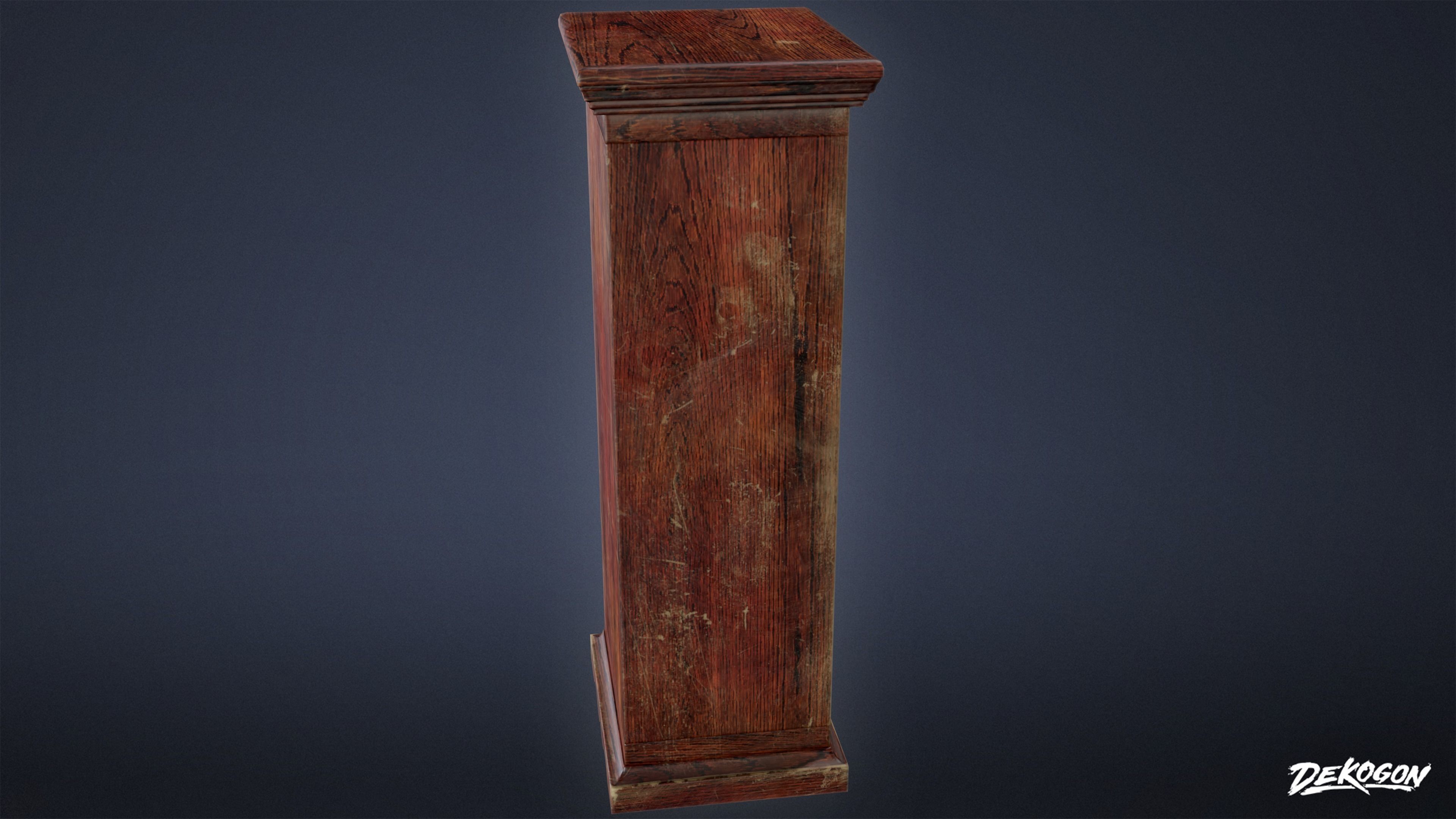 MEDIEVAL - Tall Dresser 02 - LOW POLY Low-poly 3D model_8