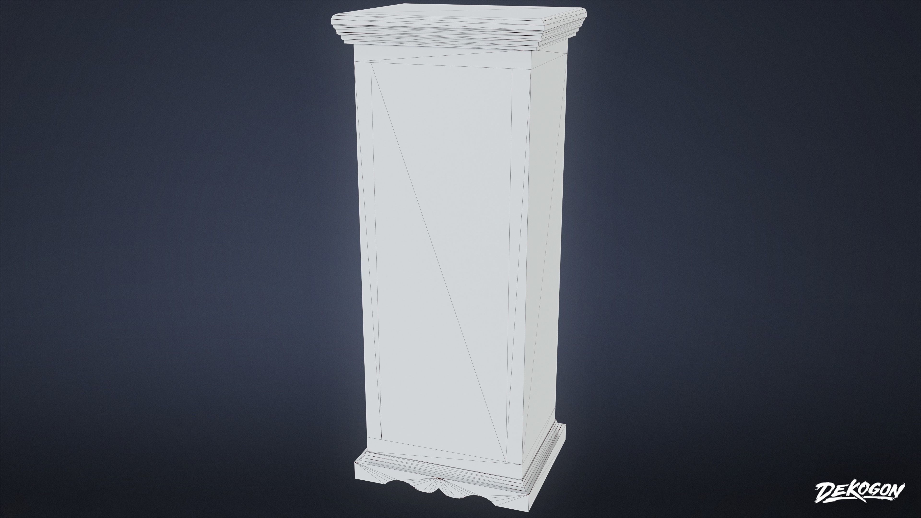 MEDIEVAL - Tall Dresser 02 - LOW POLY Low-poly 3D model_6