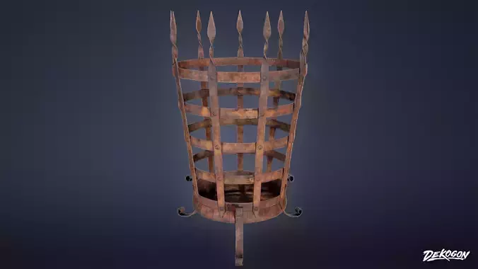 MEDIEVAL - Tall Iron Brazier 01 - LOW POLY