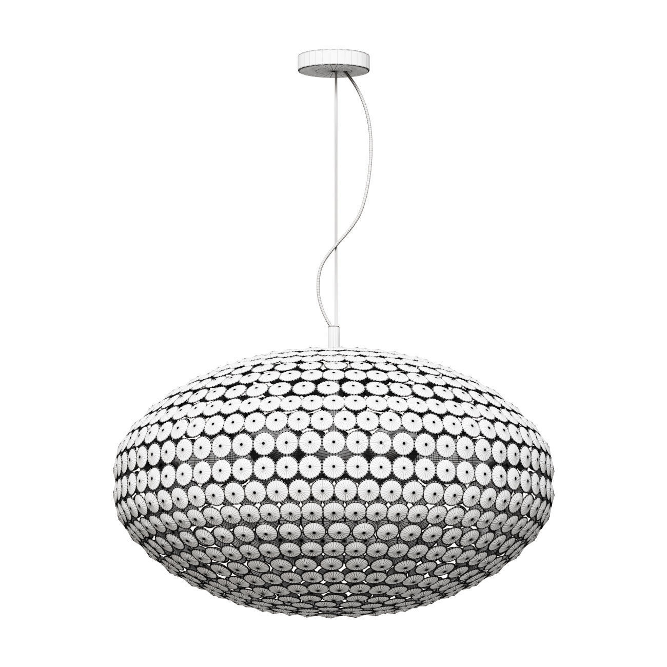 Crystal Oval chandelier made of crystal 3D model_1