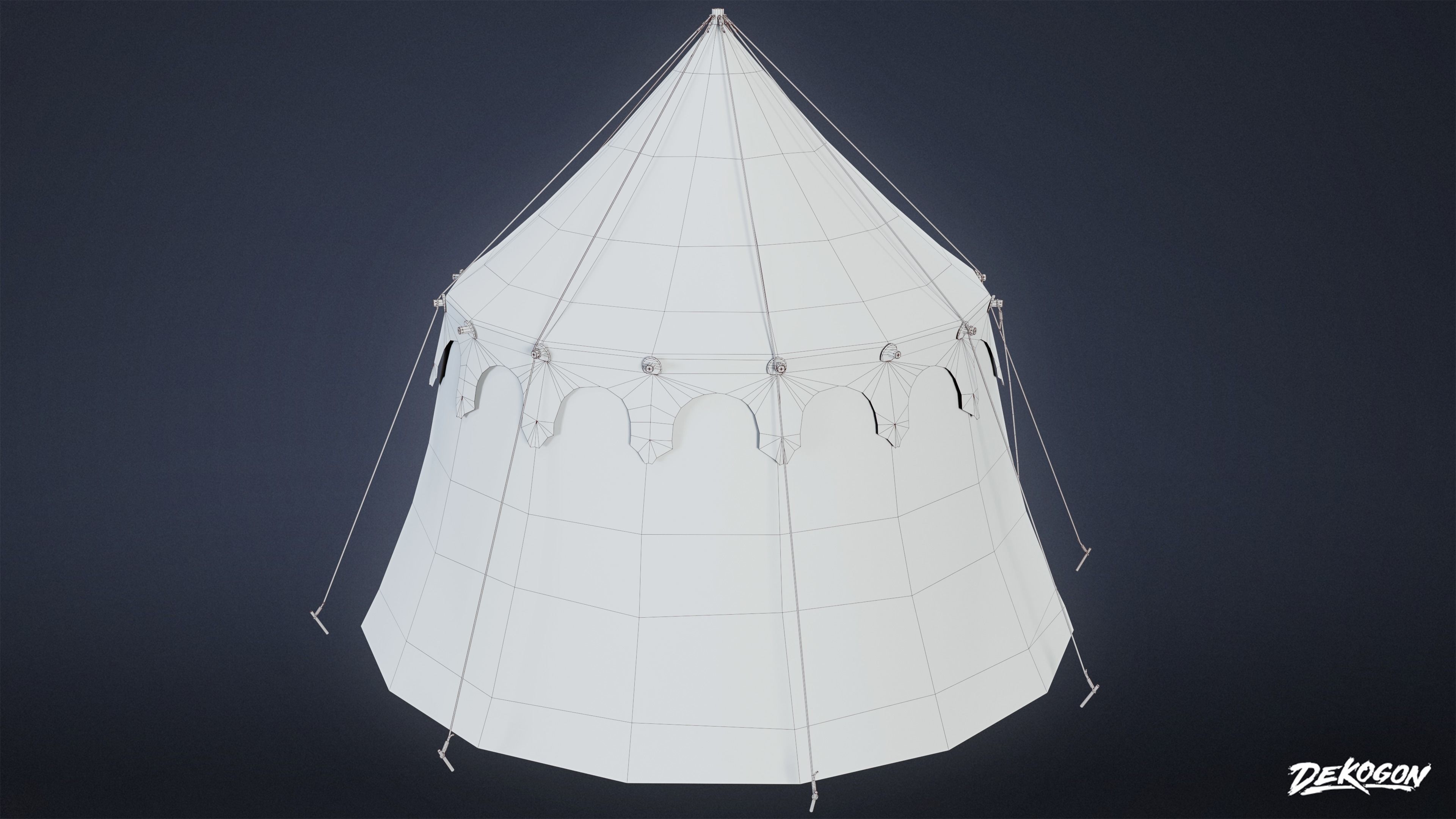 MEDIEVAL - Tent 03 - LOW POLY Low-poly 3D model_4