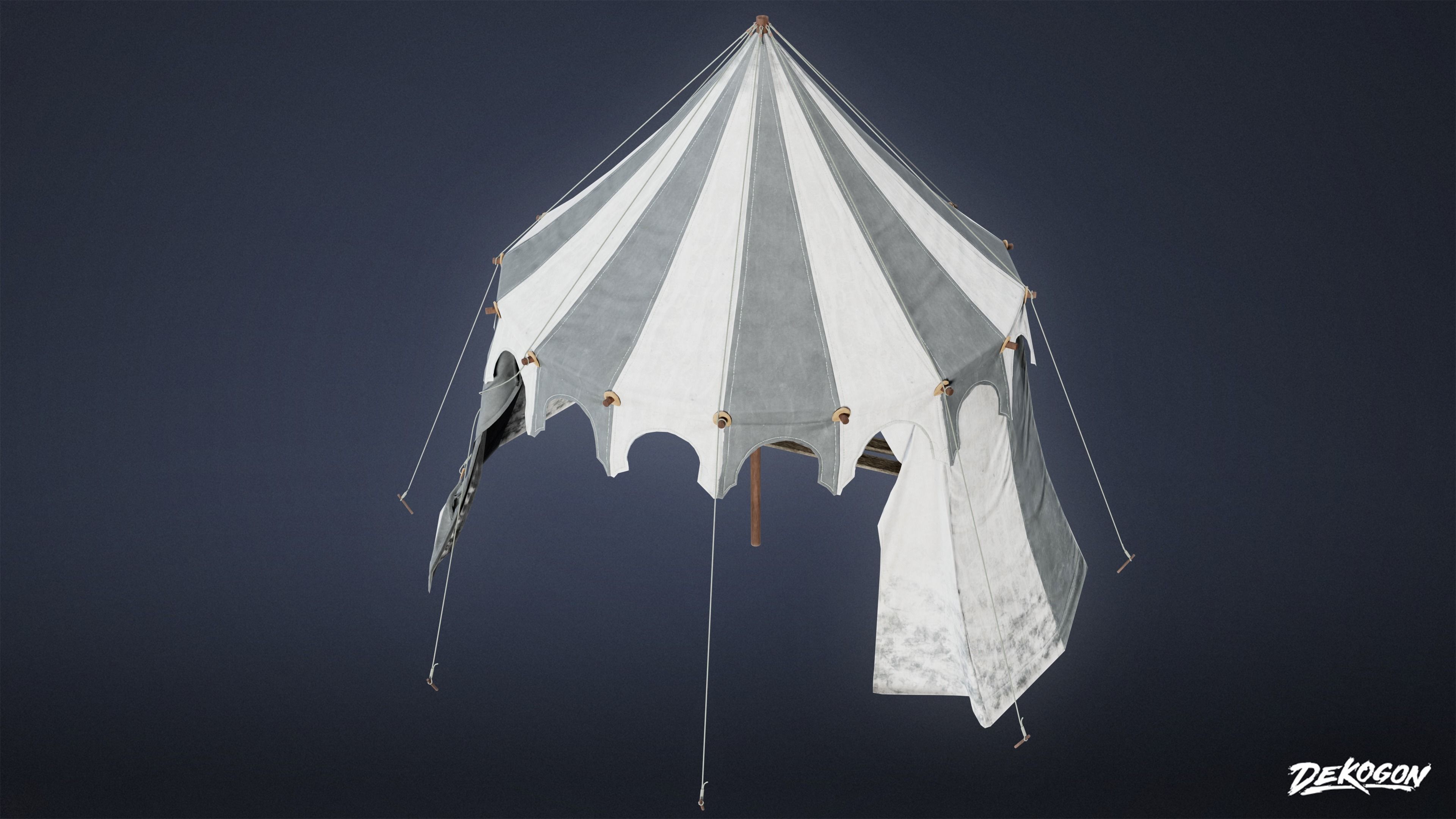 MEDIEVAL - Tent 03 - LOW POLY Low-poly 3D model_8