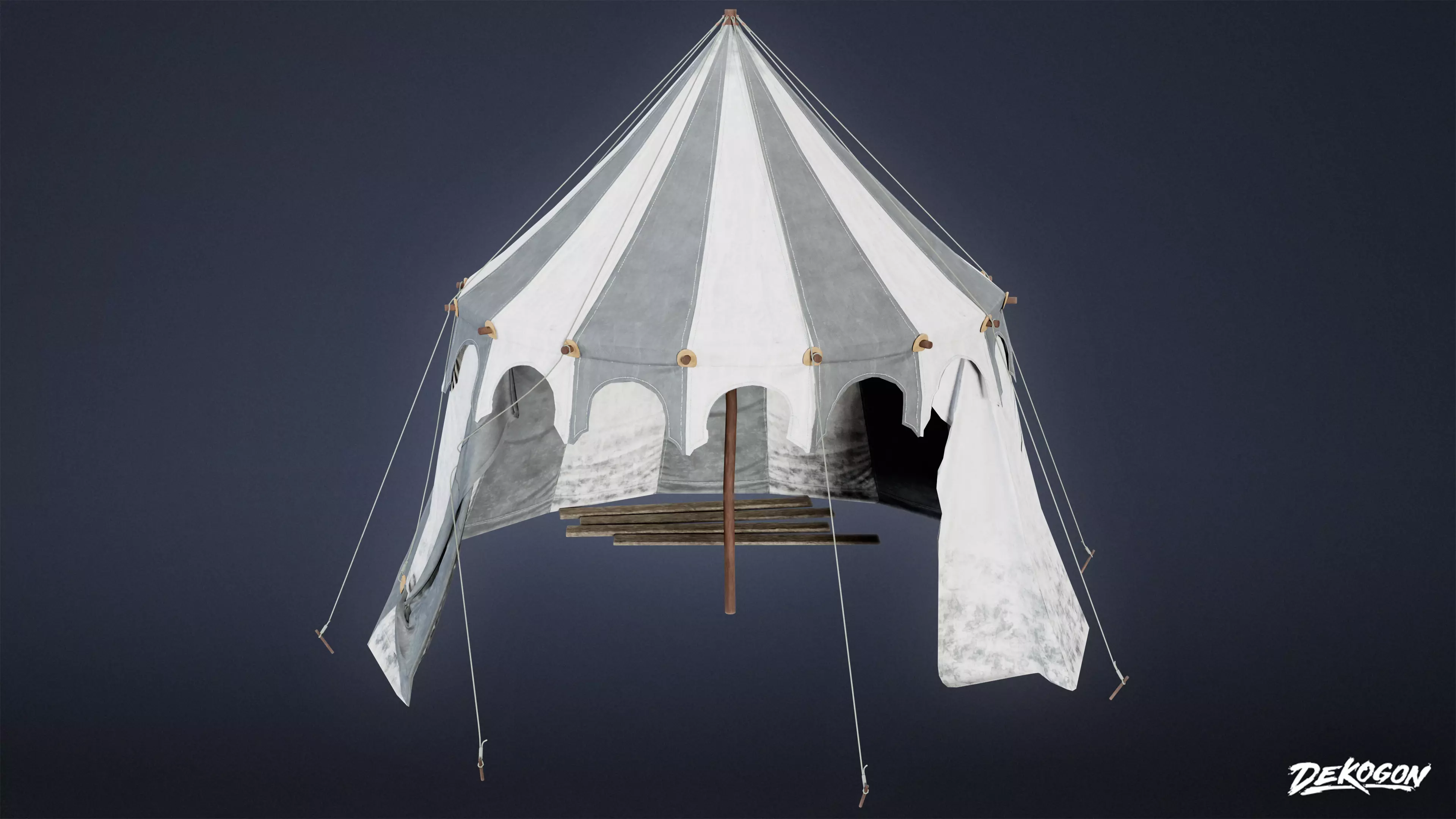 MEDIEVAL - Tent 03 - LOW POLY Low-poly 3D model_0