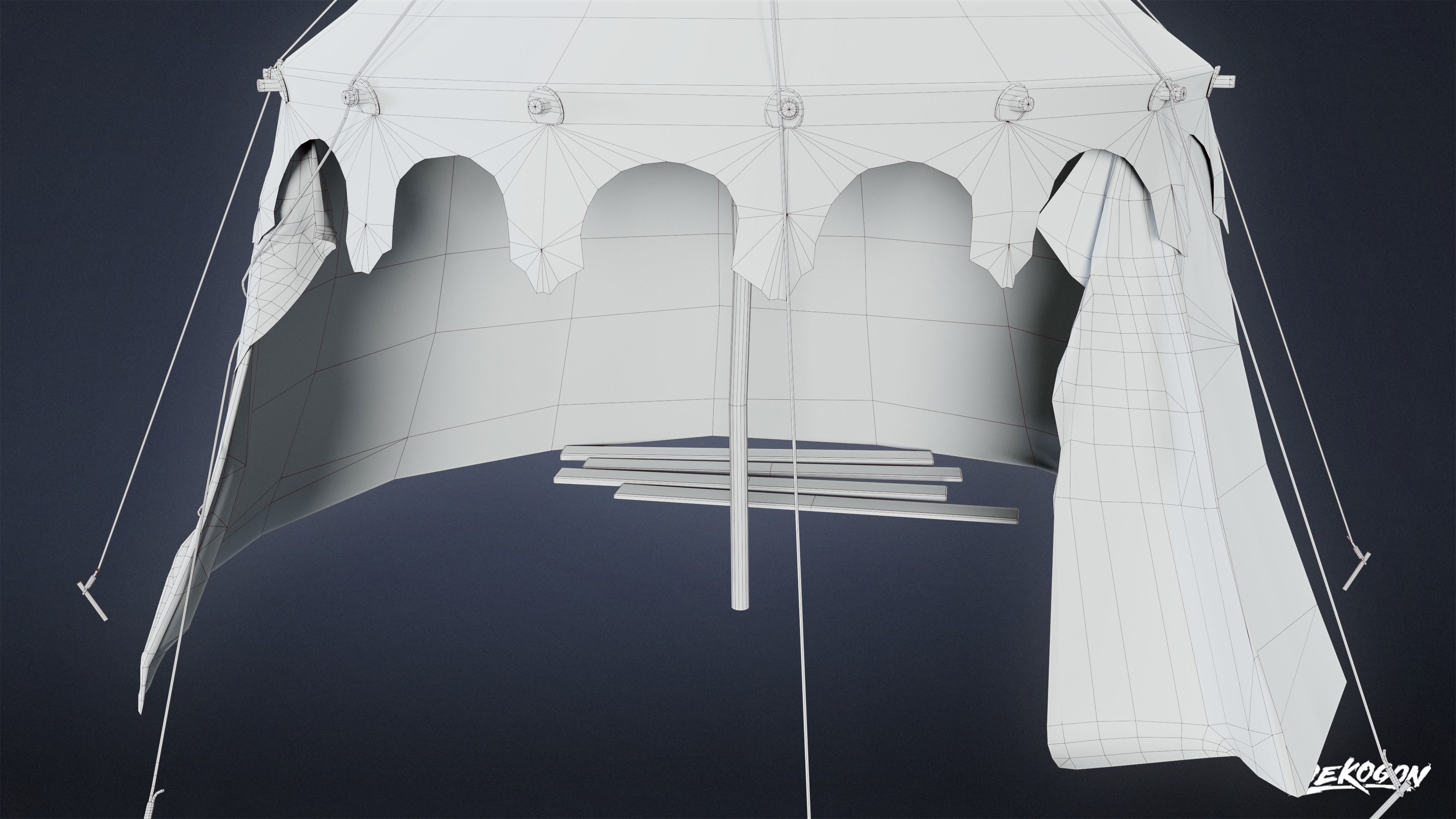 MEDIEVAL - Tent 03 - LOW POLY Low-poly 3D model_2