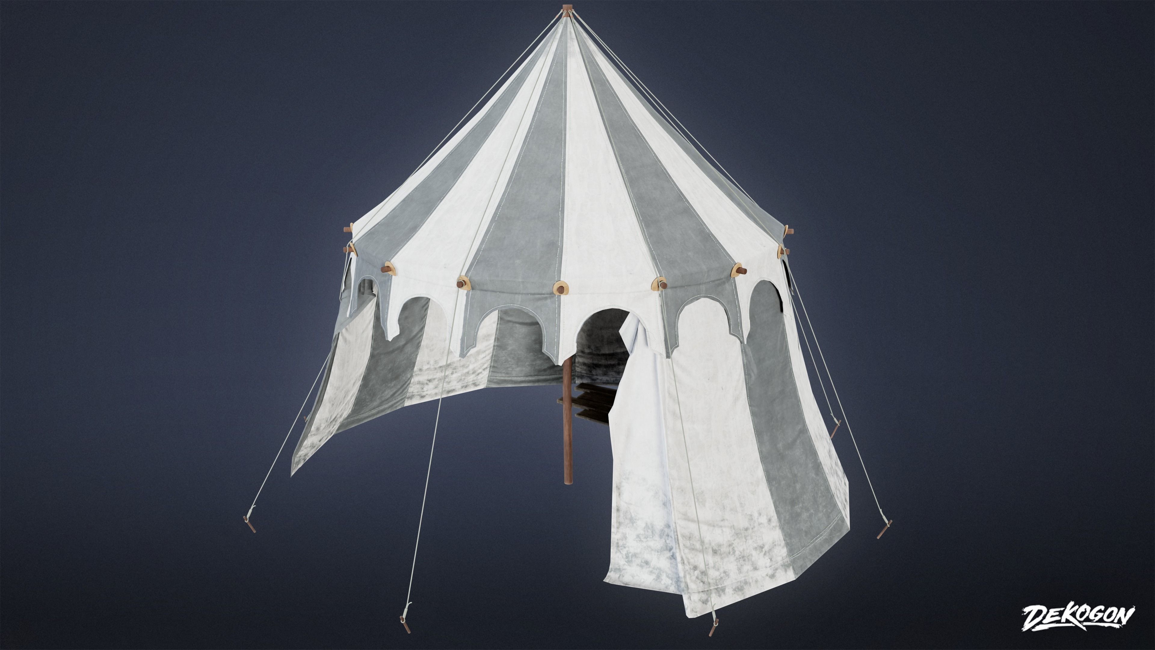 MEDIEVAL - Tent 03 - LOW POLY Low-poly 3D model_5