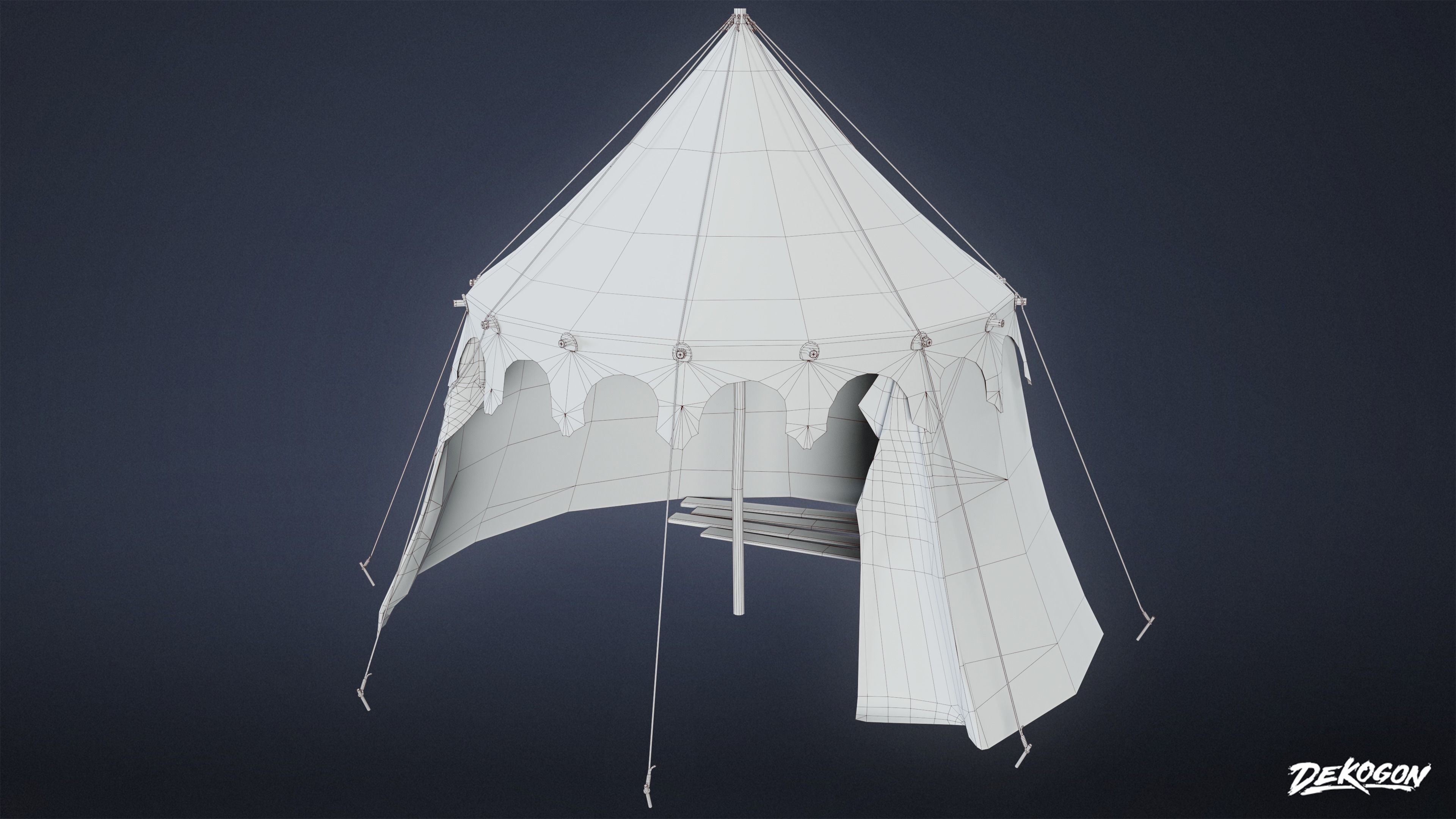 MEDIEVAL - Tent 03 - LOW POLY Low-poly 3D model_3