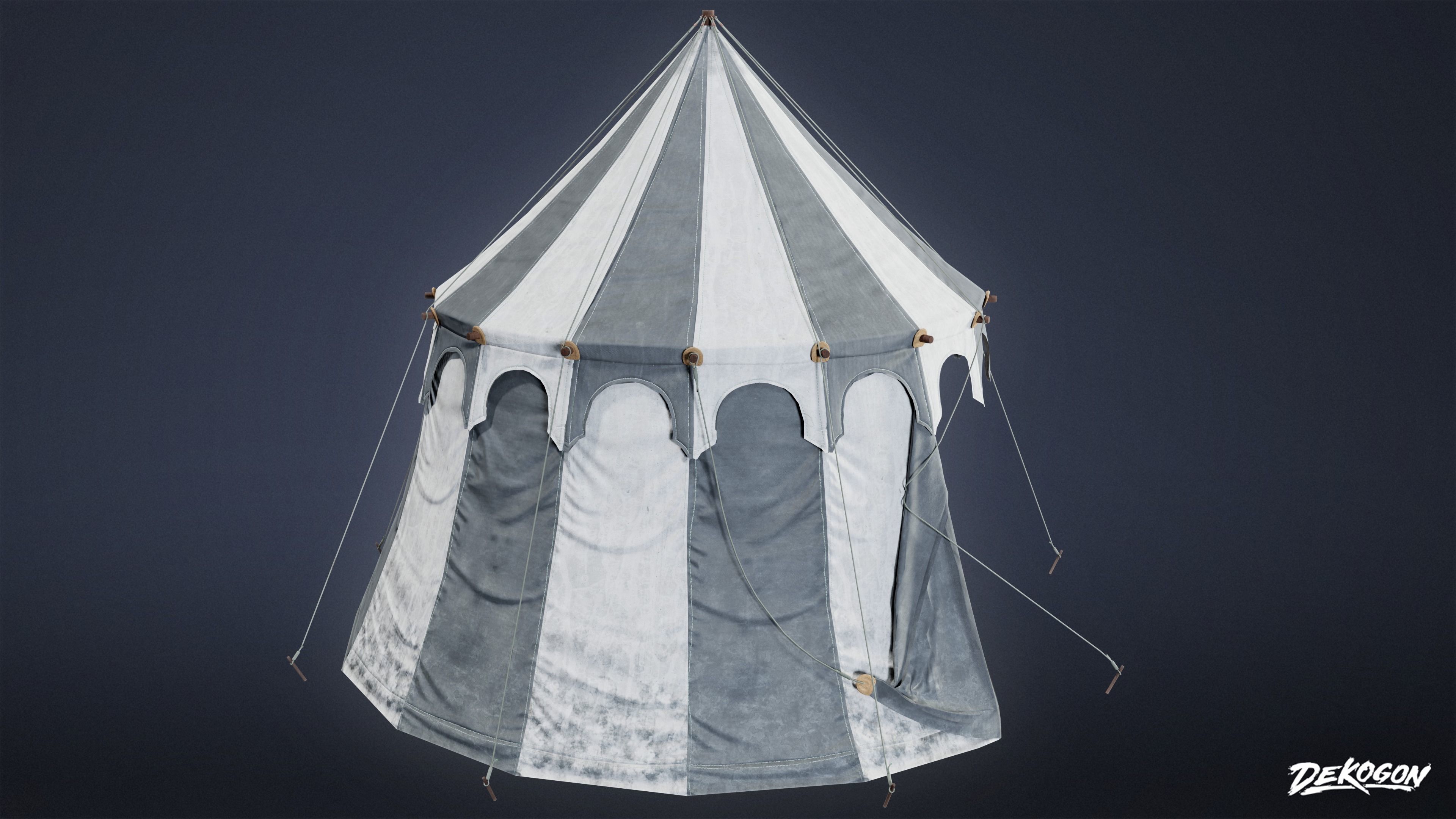 MEDIEVAL - Tent 03 - LOW POLY Low-poly 3D model_6