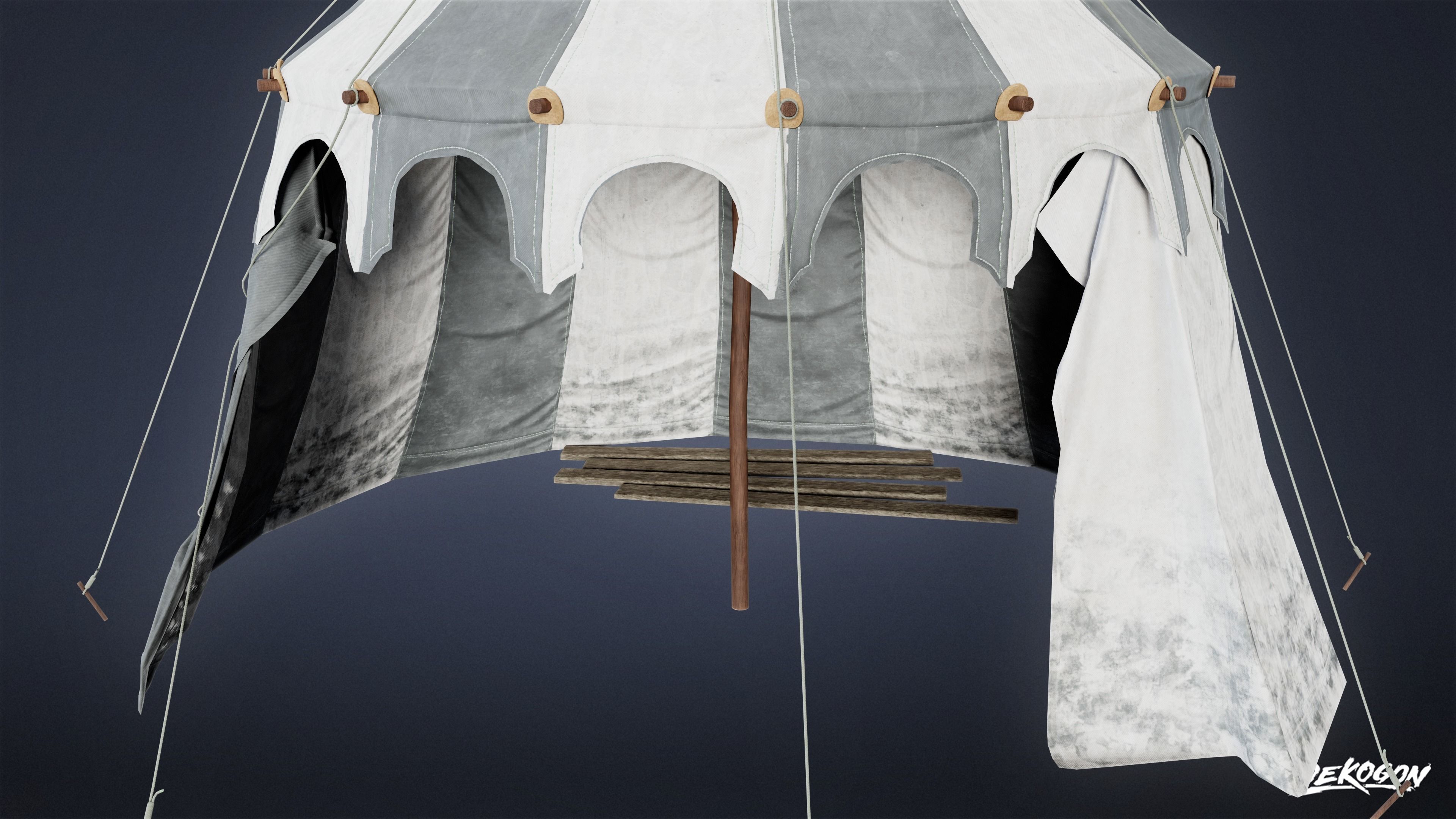 MEDIEVAL - Tent 03 - LOW POLY Low-poly 3D model_1