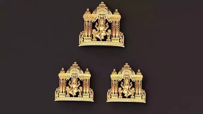 temple design gold pendant 3D print model
