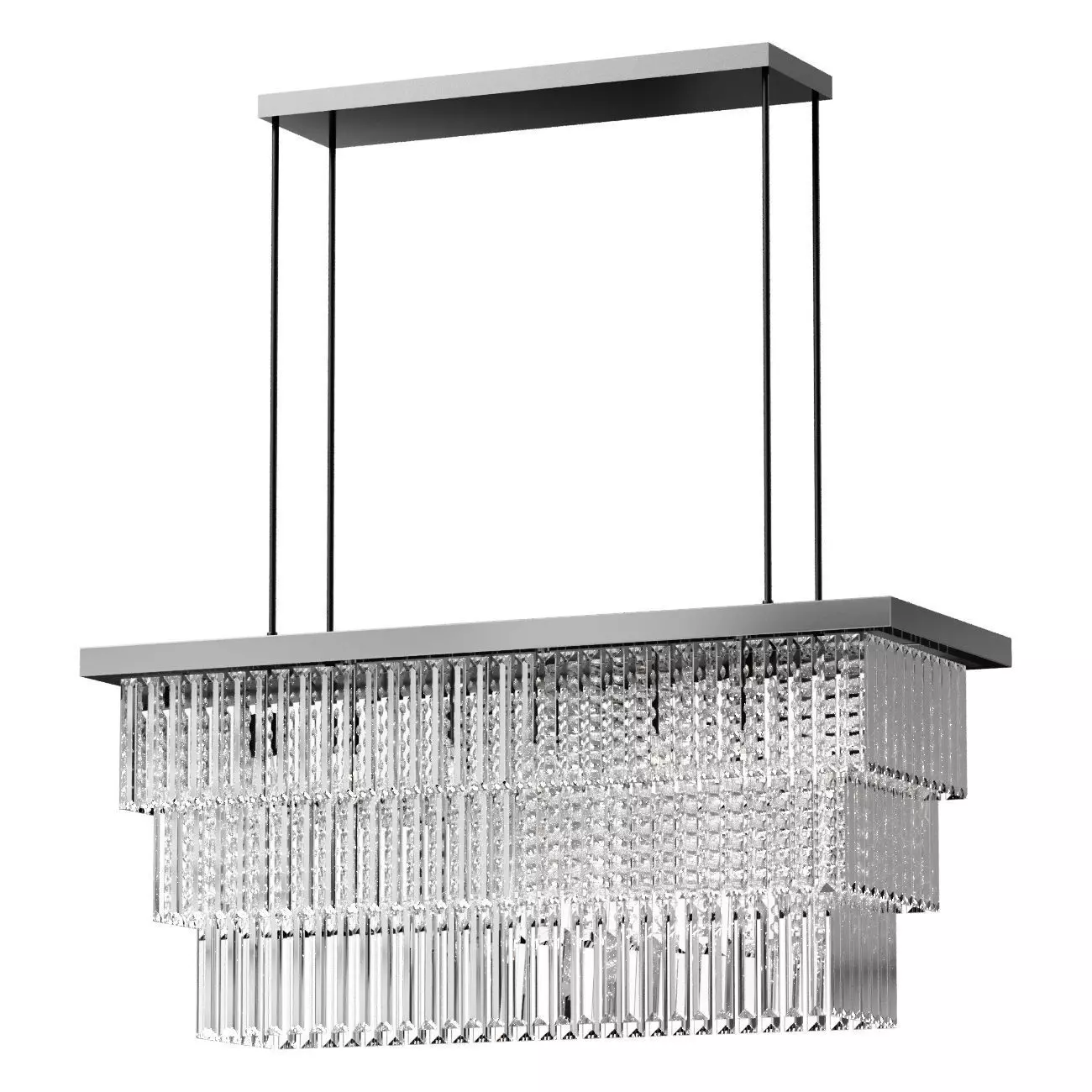 Pendant chandelier chrome Odeon L80 3D model