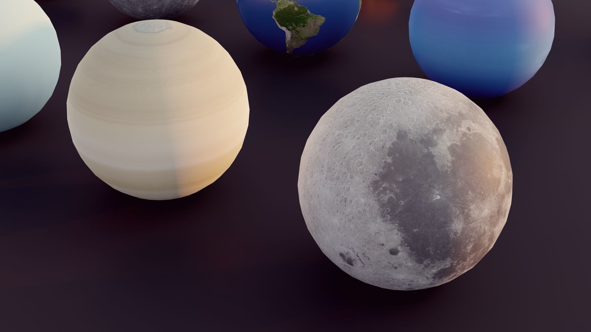 Low Poly Planets Low-poly 3D model_4