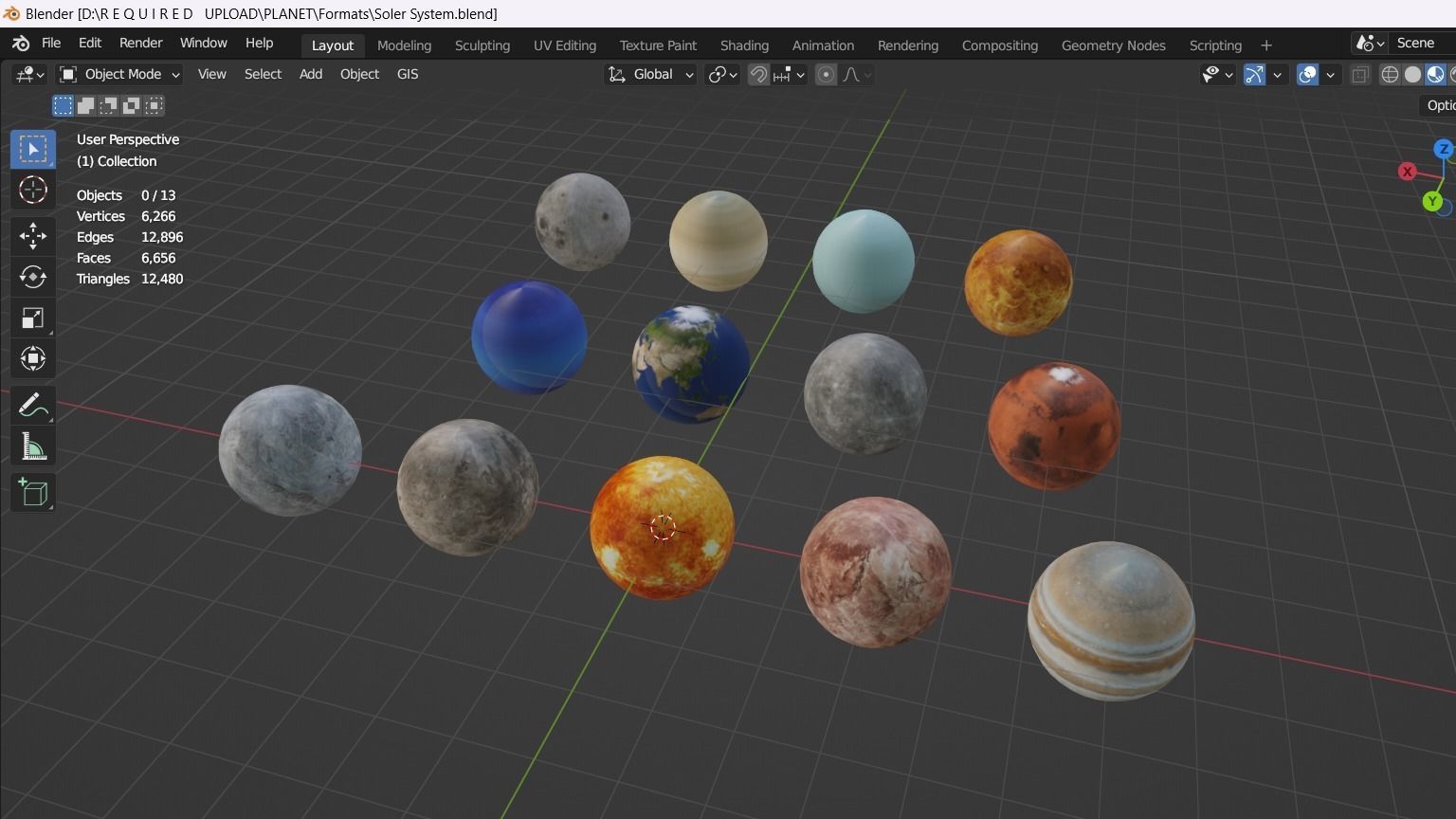 Low Poly Planets Low-poly 3D model_9