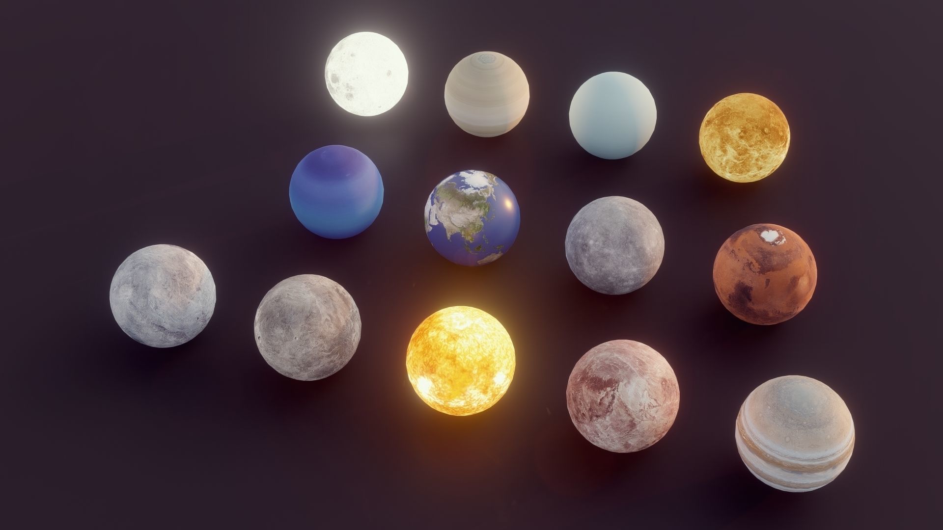 Low Poly Planets Low-poly 3D model_10